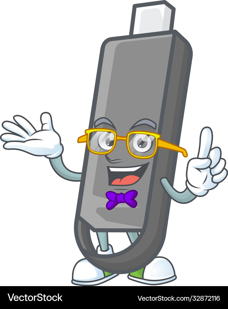 Geek character flashdisk mascot design Geek character flashdisk mascot design vector image