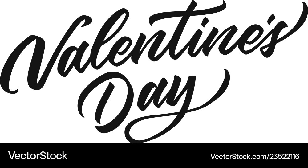 Happy valentines day hand drawn lettering Happy valentines day hand drawn lettering vector image