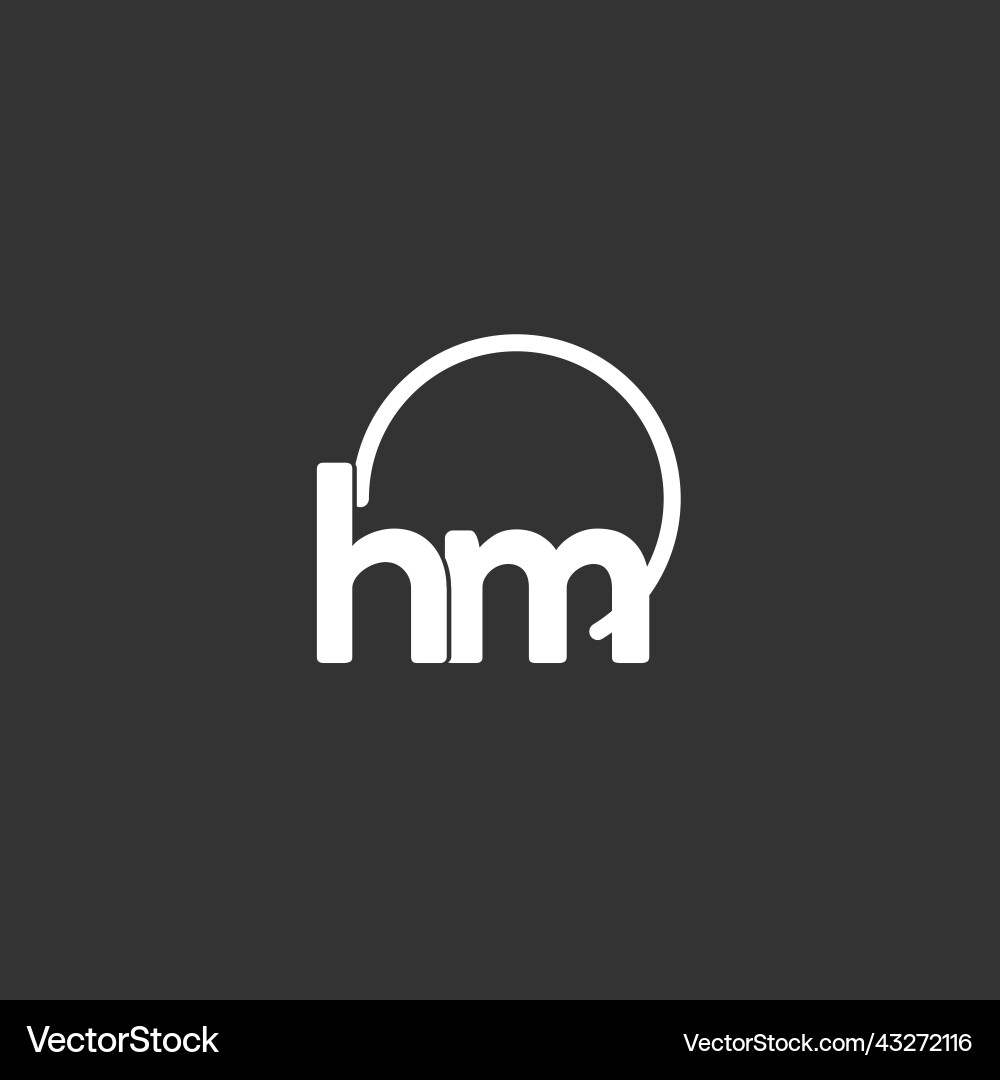 Hm initial logo with rounded circle Hm initial logo with rounded circle Vector Image