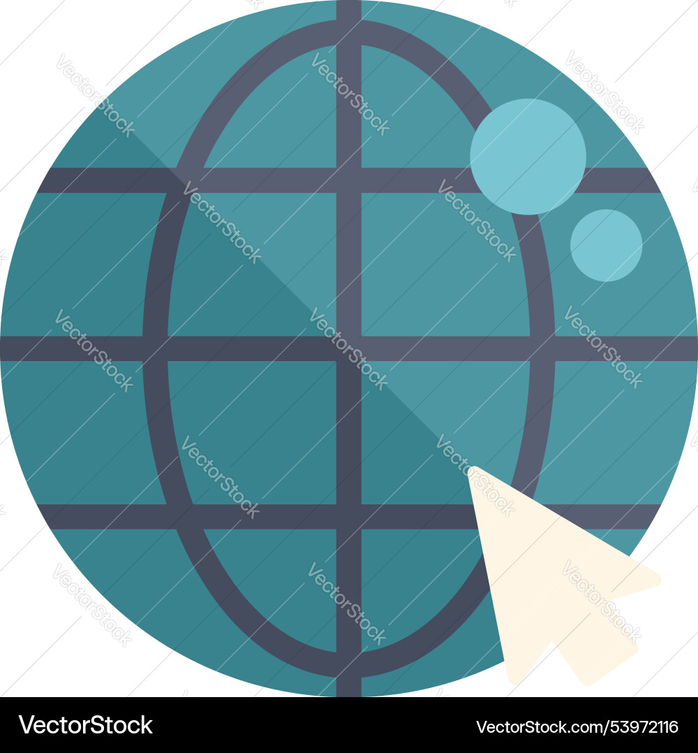 Mouse cursor clicking globe for worldwide web Mouse cursor clicking globe for worldwide web Vector Image