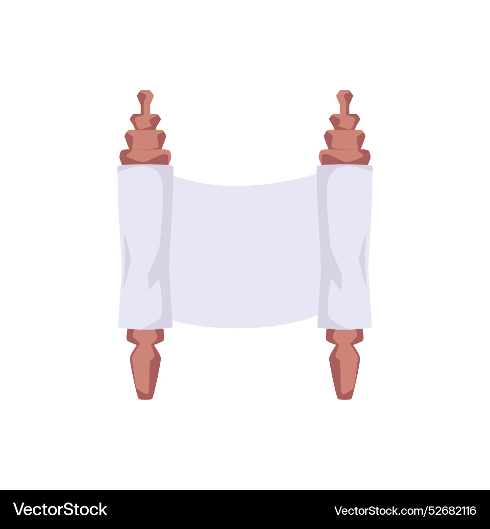 Paper scroll with wooden handles icon Vector Image