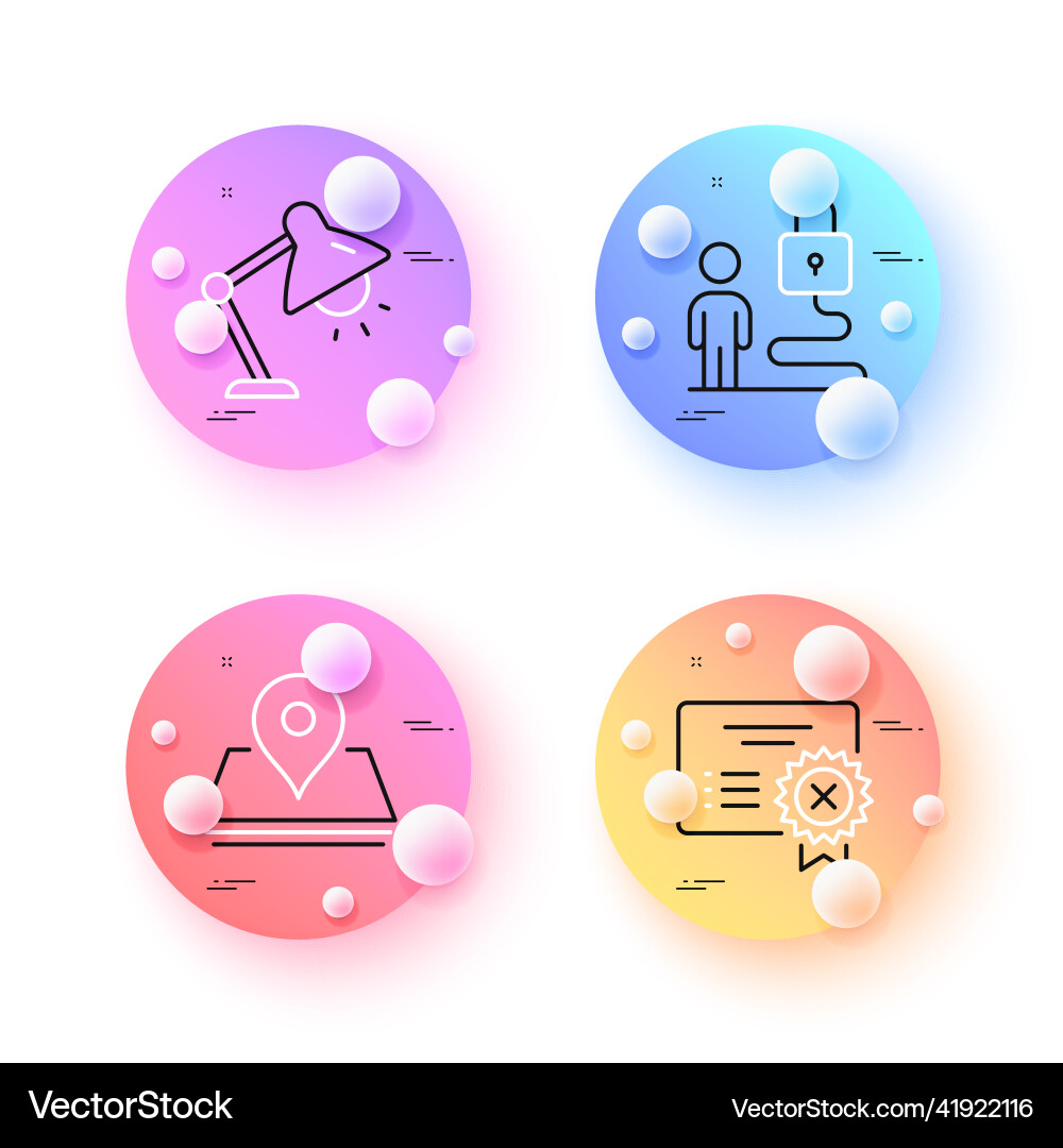 Pin reject certificate and table lamp minimal Pin reject certificate and table lamp minimal vector image