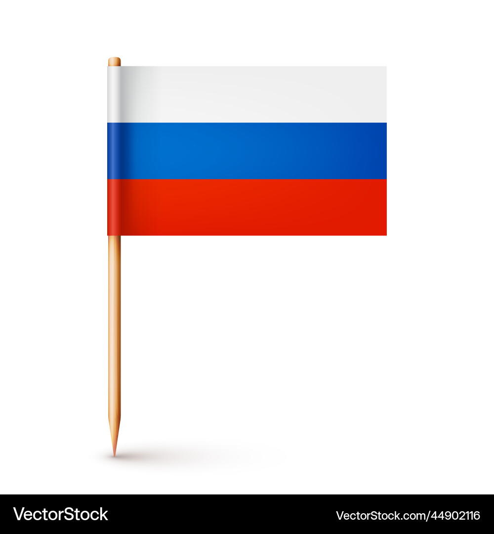 Realistische russische Zahnstocher Flagge Souvenir aus Realistische russische Zahnstocher Flagge Souvenir aus vektorbild