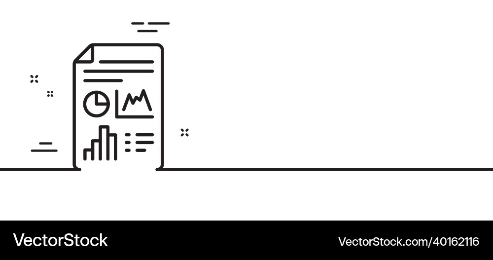 Report document line icon column graph sign Report document line icon column graph sign vector image