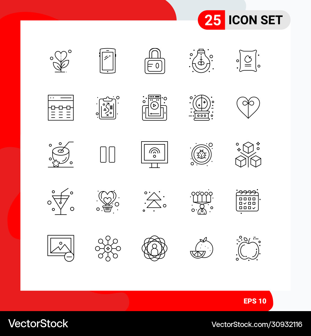 Set 25 lines on grid for study idea android vector image