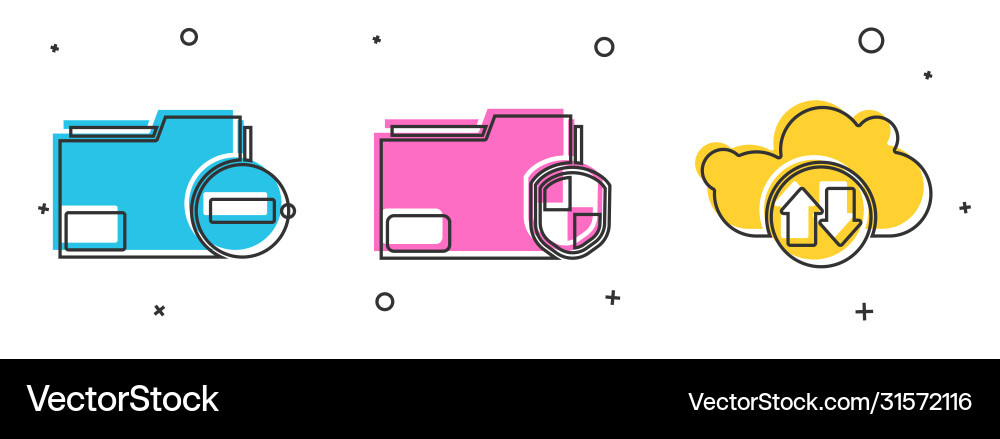 Set document folder with minus Set document folder with minus vector image