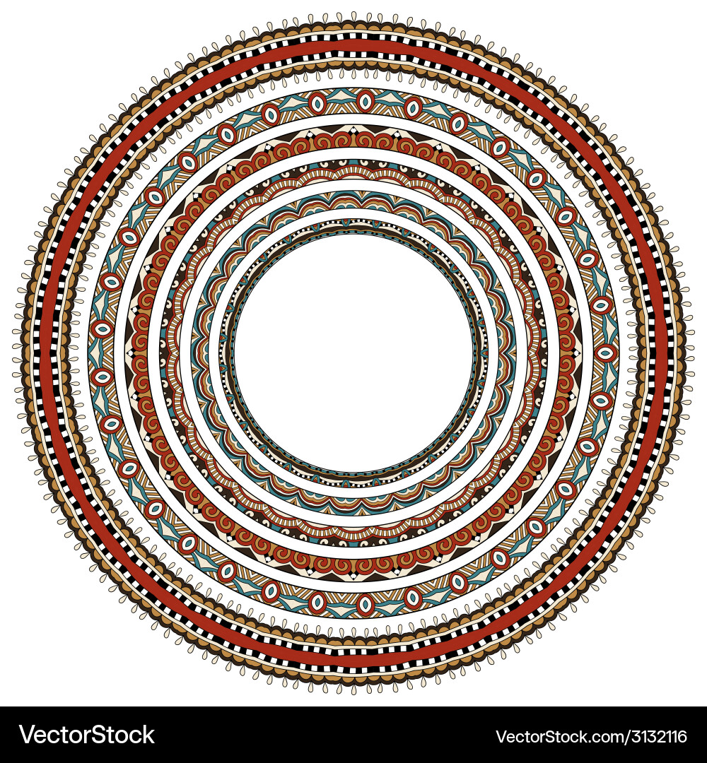 Set of round geometrical frames circle border vector image