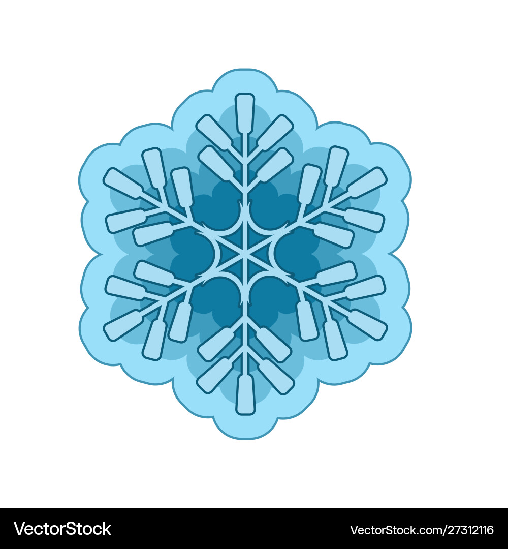 Snowflake design element on white isolated Vector Image