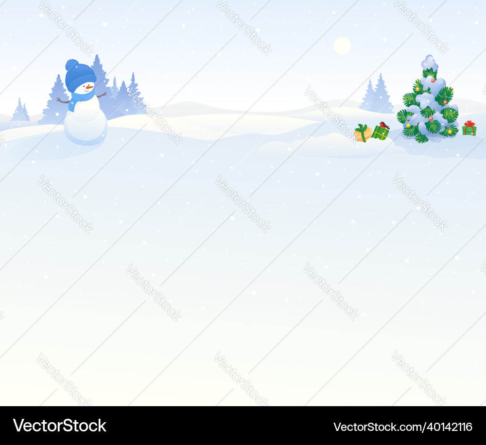 Snowy scene background Snowy scene background vector image