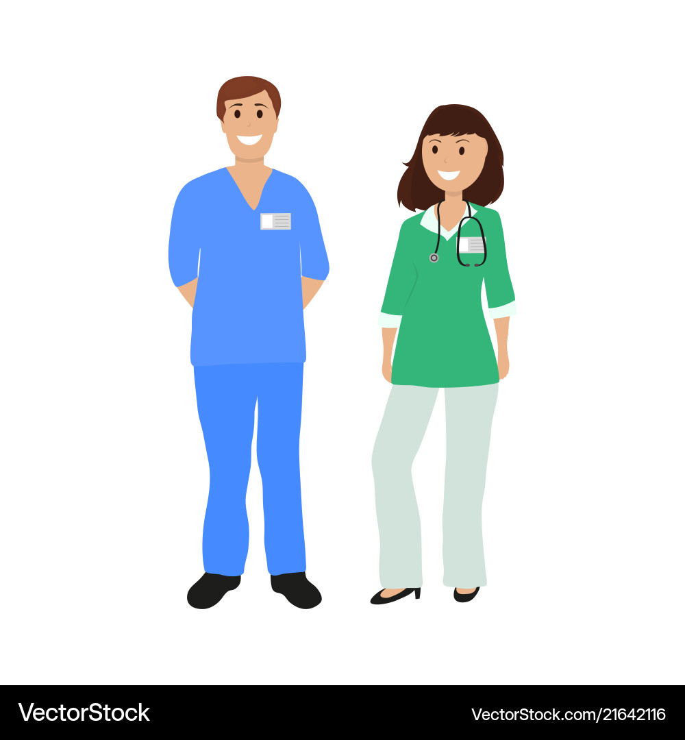 Two doctor in hospital flat design Two doctor in hospital flat design vector image