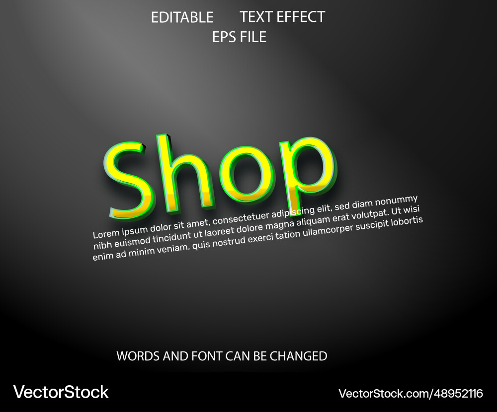 Ultimate text effect font editable typography 3d vector image
