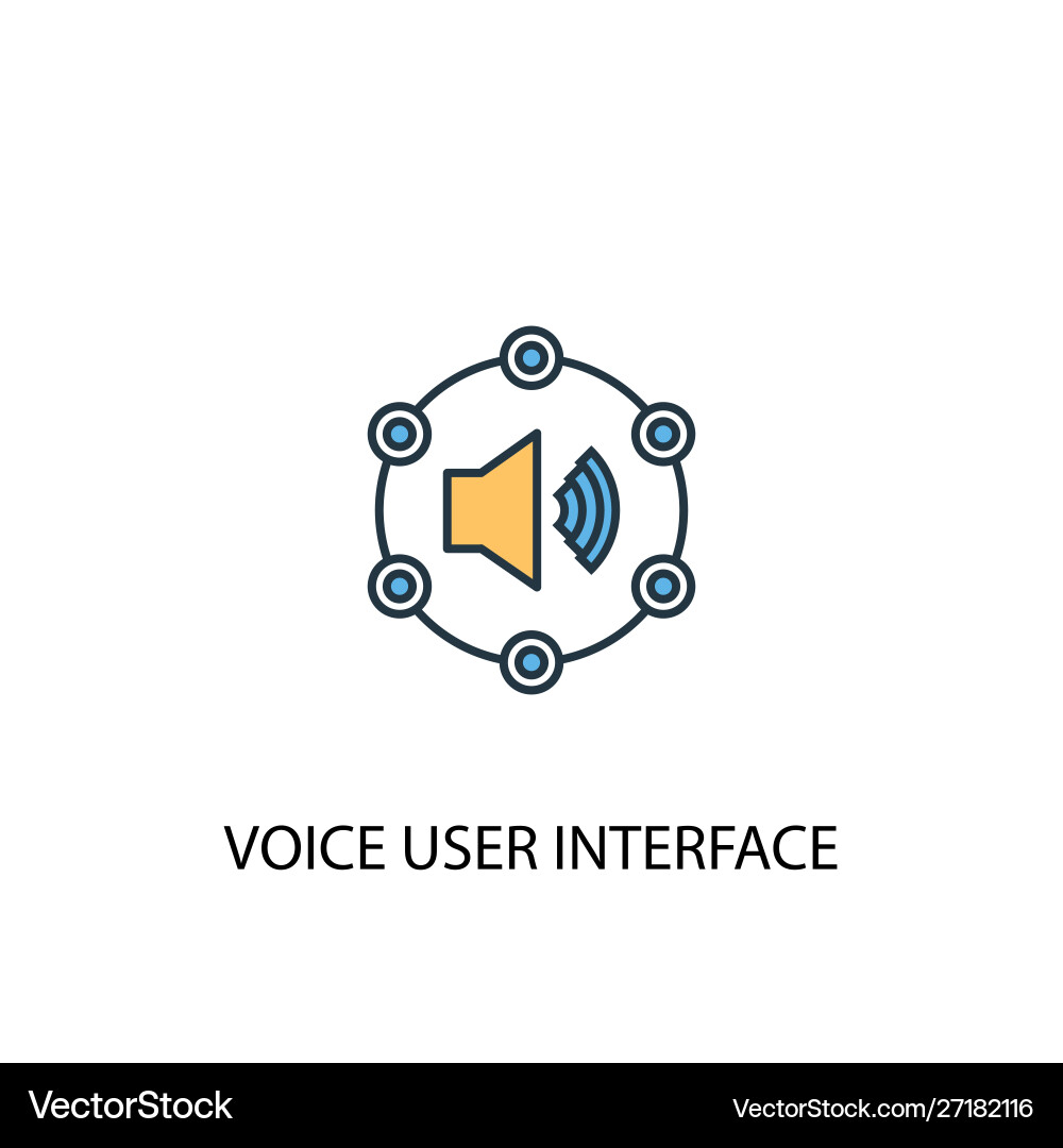 Voice user interface concept 2 colored line icon vector image