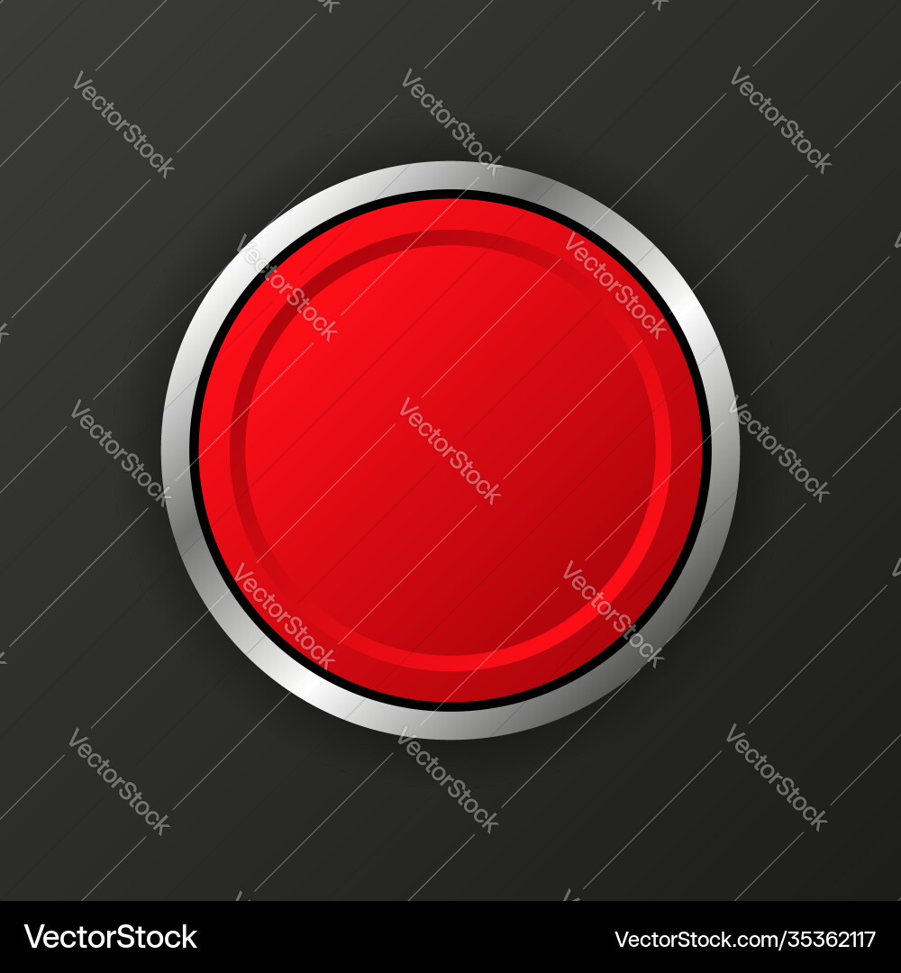 3d realistic button on black background 3d realistic button on black background Vector Image