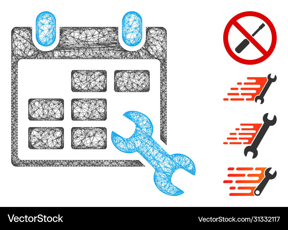Configure timetable web mesh Configure timetable web mesh vector image