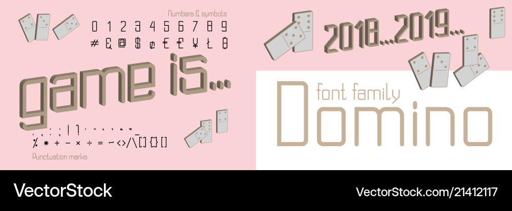 Domino Stil dekorative Alphabet Schriftart Pop Domino Stil dekorative Alphabet Schriftart Pop vektorbild