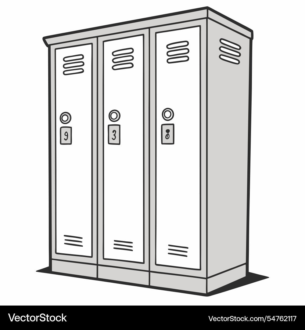 Empty school locker with items on the shelf Vector Image
