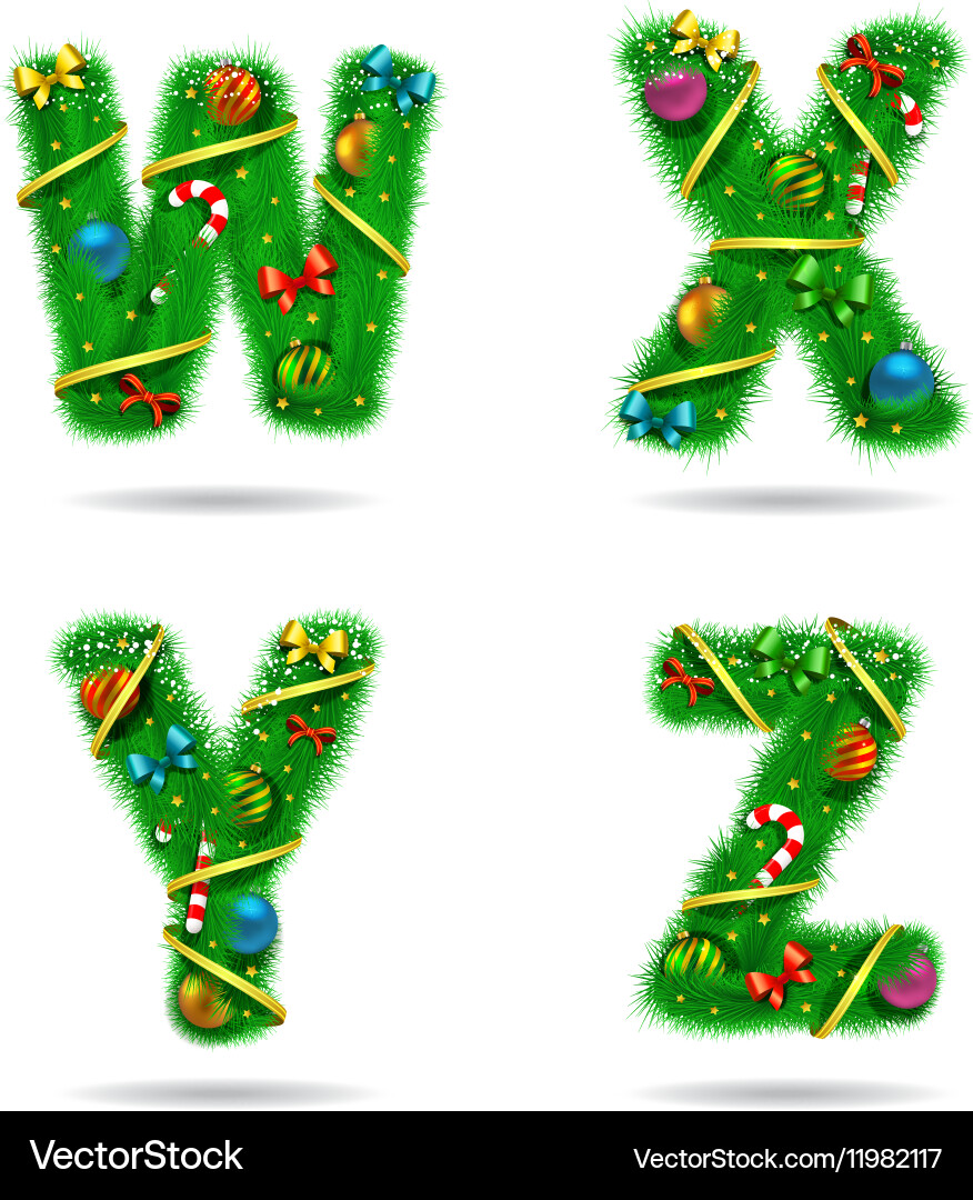 Fir tree font letters Vector Image