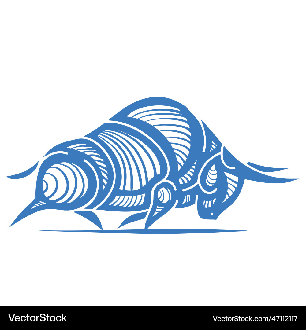 Logo stylized aggressive bull in blue isolated Logo stylized aggressive bull in blue isolated vector image