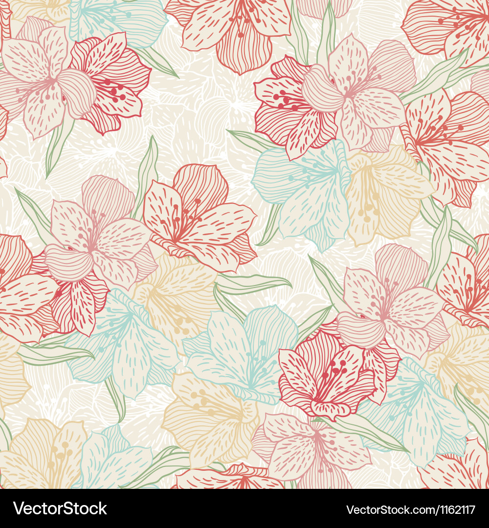 Orchid Floral Seamless Pattern Vector Image