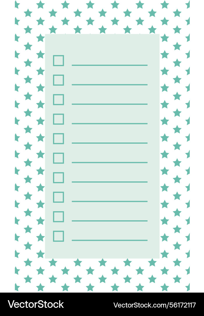 Planning list with a starry theme and checkboxes Planning list with a starry theme and checkboxes vector image