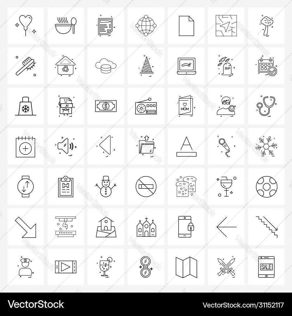 Set 49 simple line icons web internet meal vector image