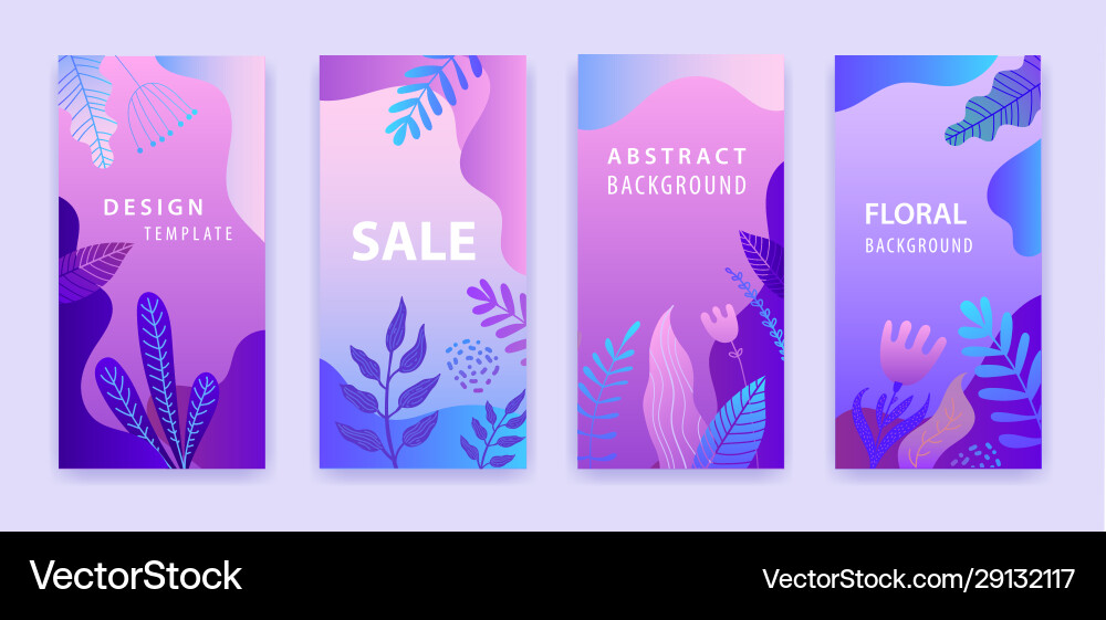 Set abstract backgrounds story vector image