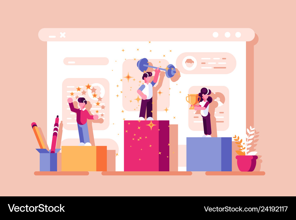 Winners Podium Celebration Royalty Free Vector Image