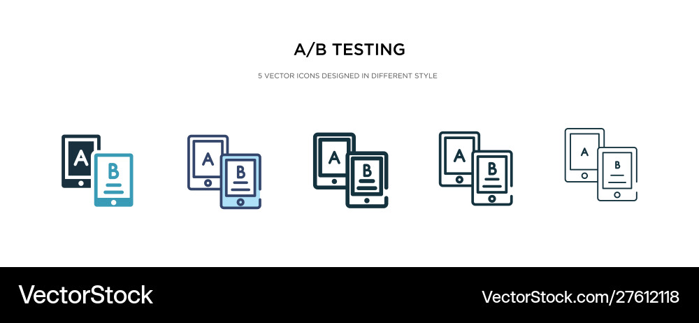 A/B Testing Icon Set - Multiple Styles Vector Image