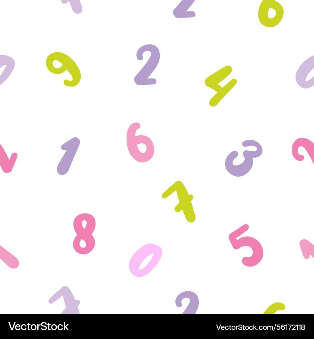 Arithmetic mosaic a colorful math seamless pattern vector image