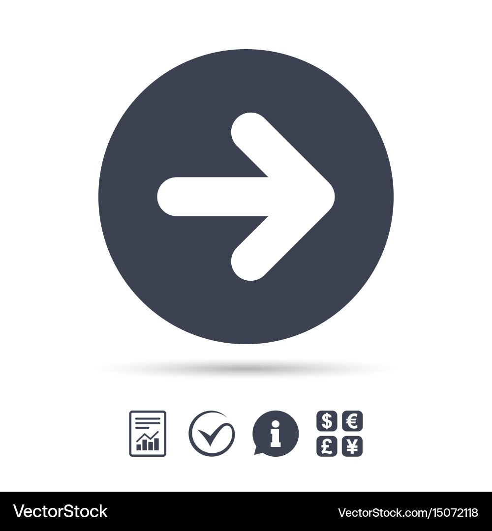 Arrow sign icon next button navigation symbol Vector Image