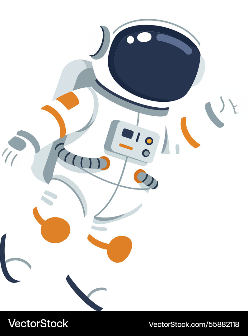 Astronaut floating in space with a joyful Astronaut floating in space with a joyful vector image