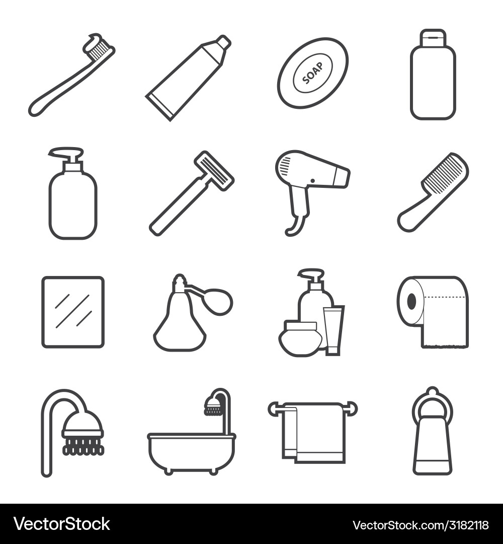Bathroom Hygiene Icons Vector Image