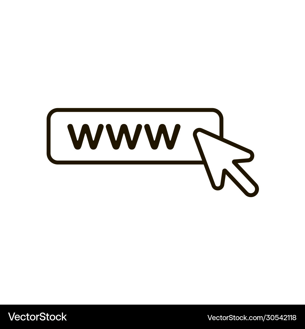 Browser search bar and mouse cursor icon in trendy Browser search bar and mouse cursor icon in trendy vector image