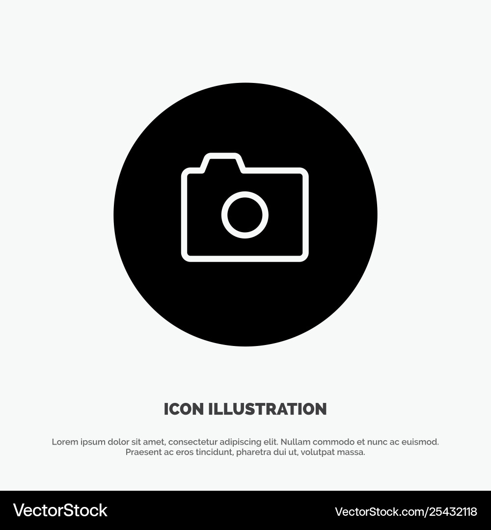 Camera image basic ui solid glyph icon Vector Image