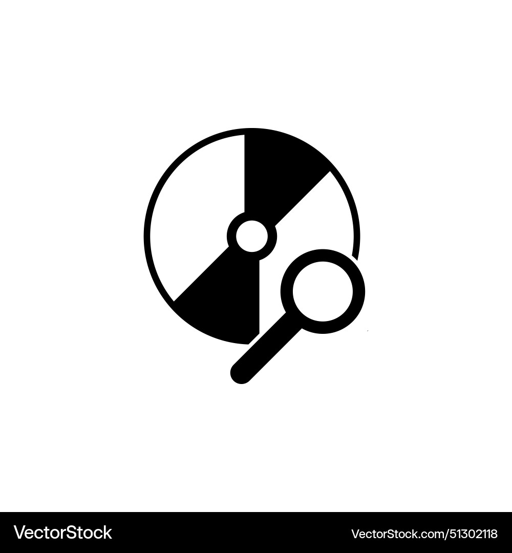 Cd scan data search flat icon Cd scan data search flat icon vector image