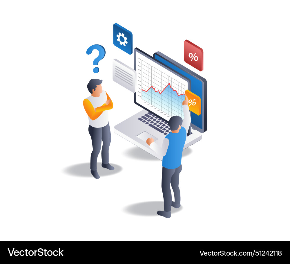 Computer data analysis business company Computer data analysis business company vector image