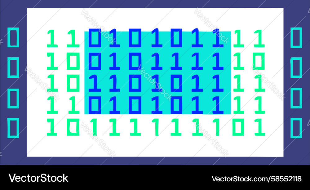 Digital Binary Code Display Vector Image
