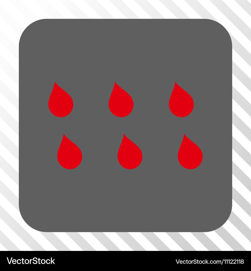 Drops rounded square button vector image