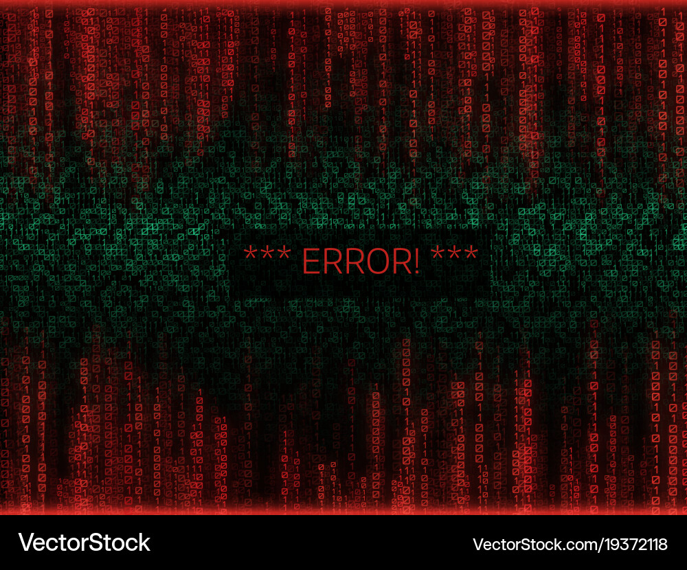 Fehler in Programmcode Auflistung Roter Absturz Vektorbild