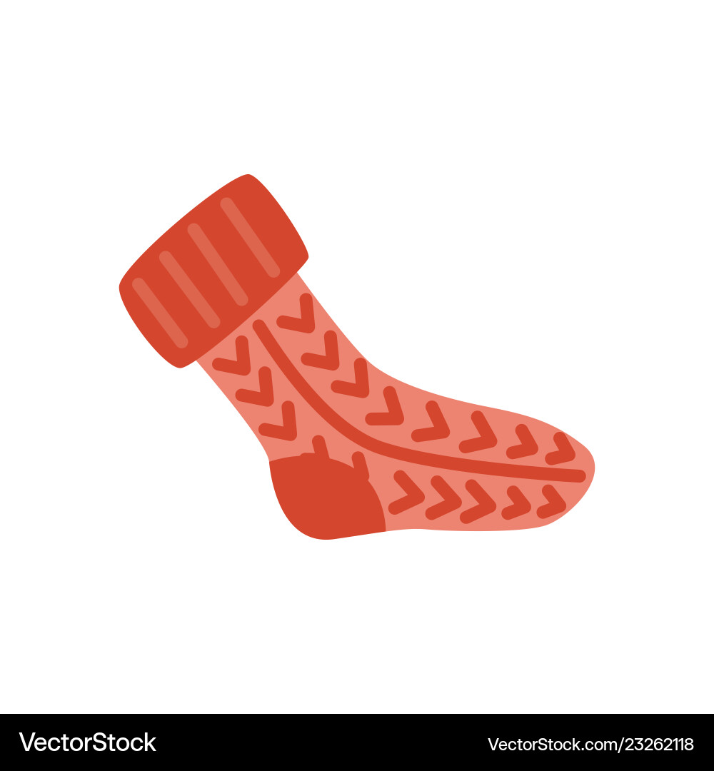 Flache süße warme Strickwolle Socken Flache süße warme Strickwolle Socken vektorbild