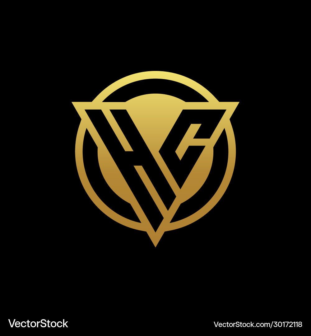 Hc logo monogram with triangle shape and circle Hc logo monogram with triangle shape and circle Vector Image