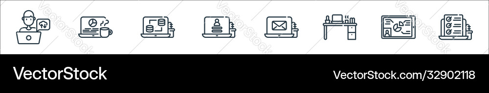 Home line icons linear set quality Home line icons linear set quality vector image