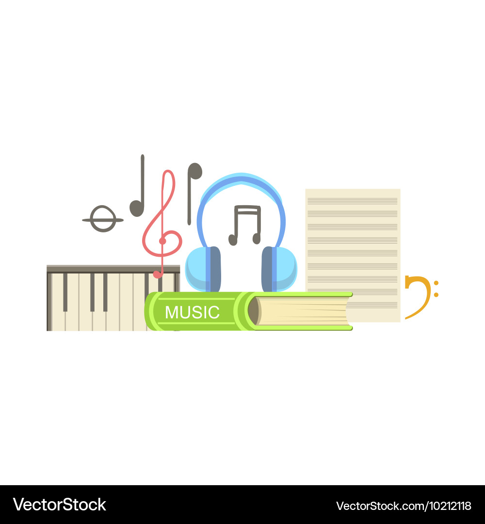Music class set of objects Vector Image