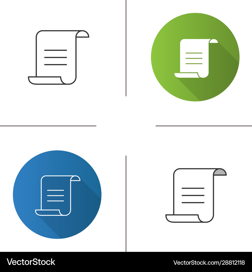 Paper scroll with text icon Paper scroll with text icon vector image