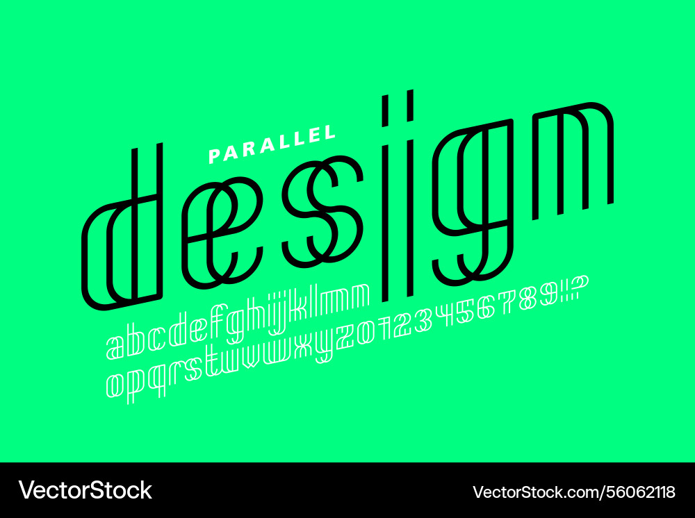 Parallel lines font alphabet letters design Parallel lines font alphabet letters design vector image
