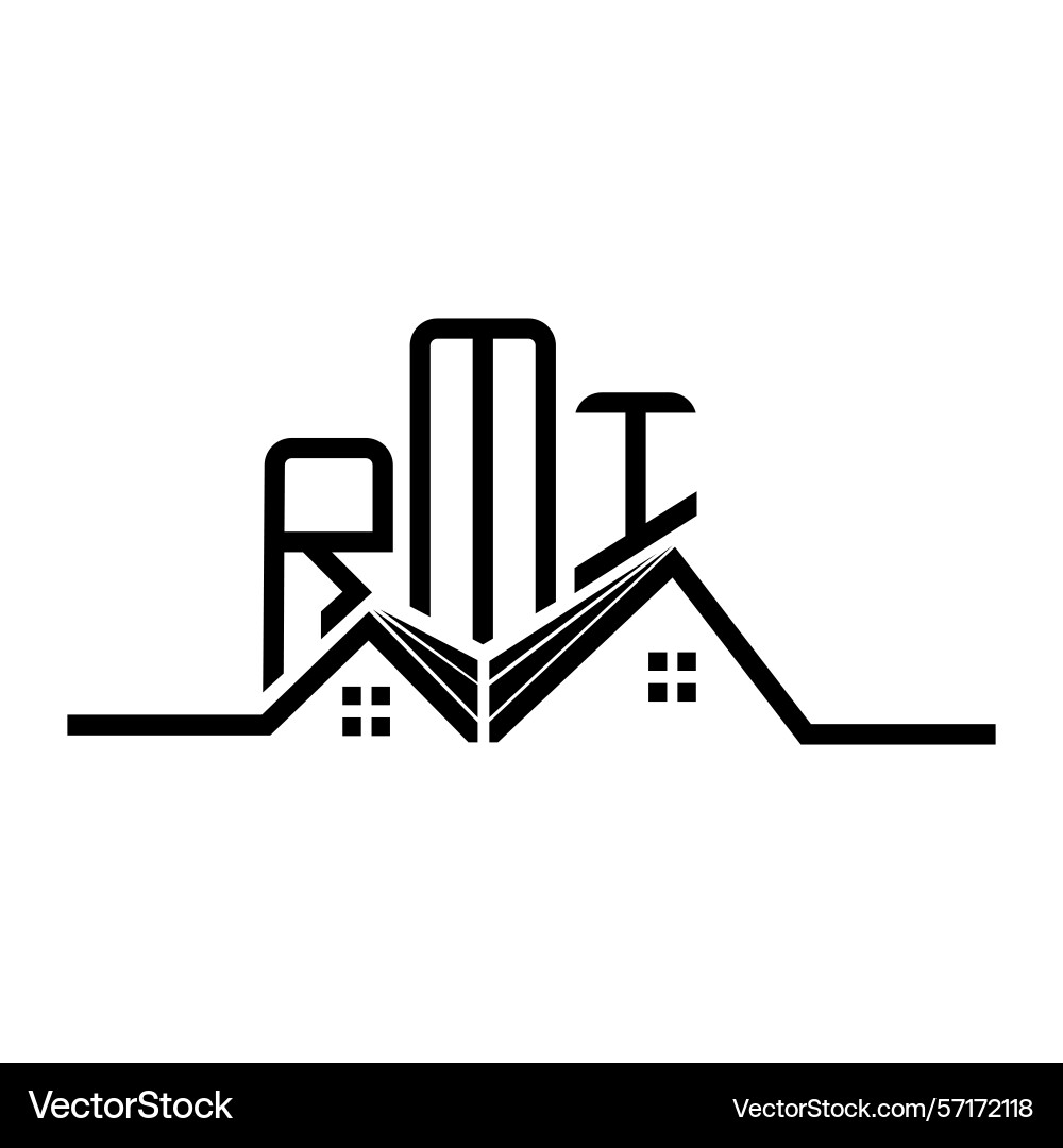 Rmi real state logo design simple and modern Vector Image