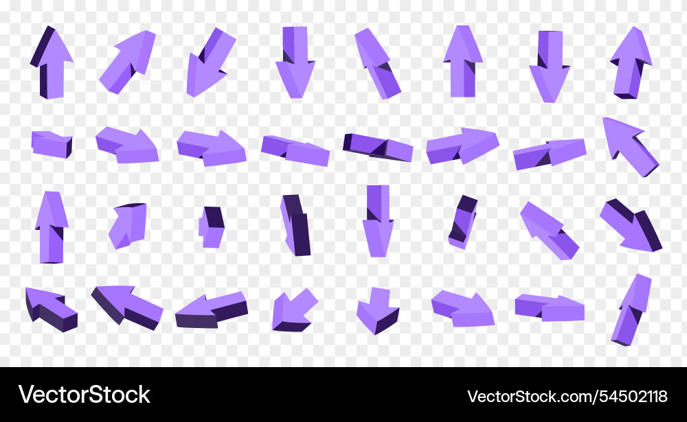 Set of isometric arrows ui and ux design elements Vector Image