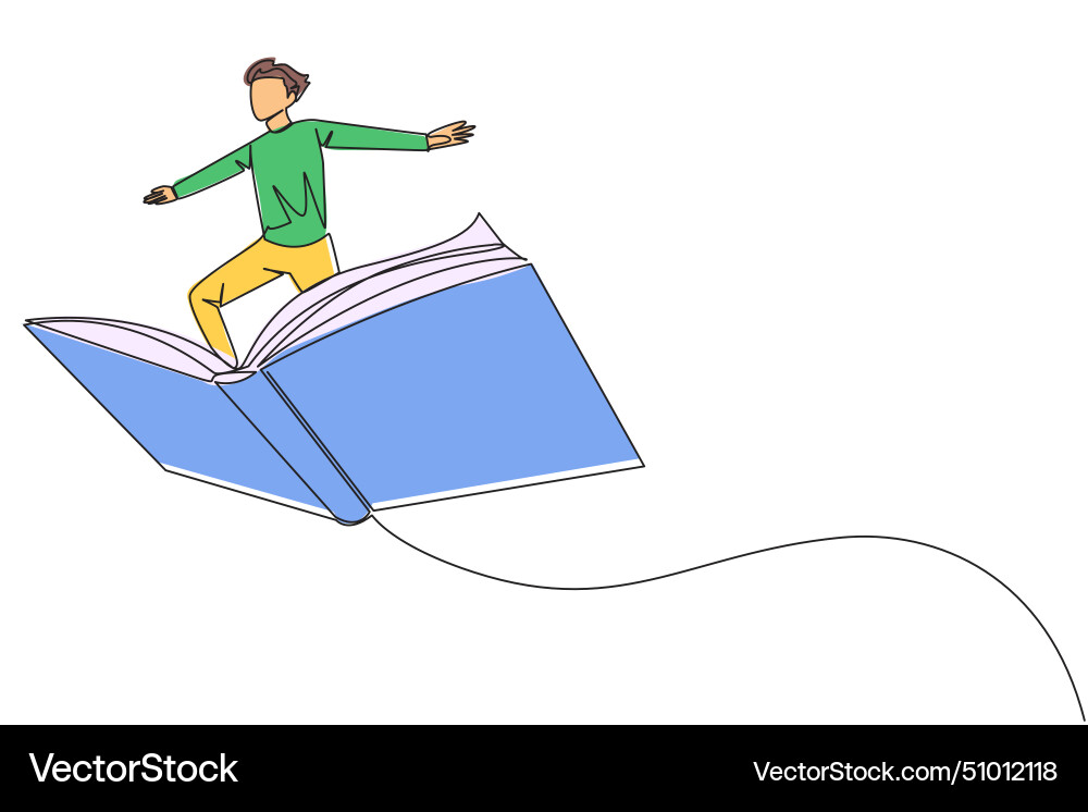 Single continuous line drawing man standing Vector Image