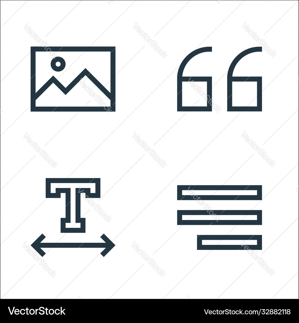 Text editor line icons linear set quality Text editor line icons linear set quality vector image