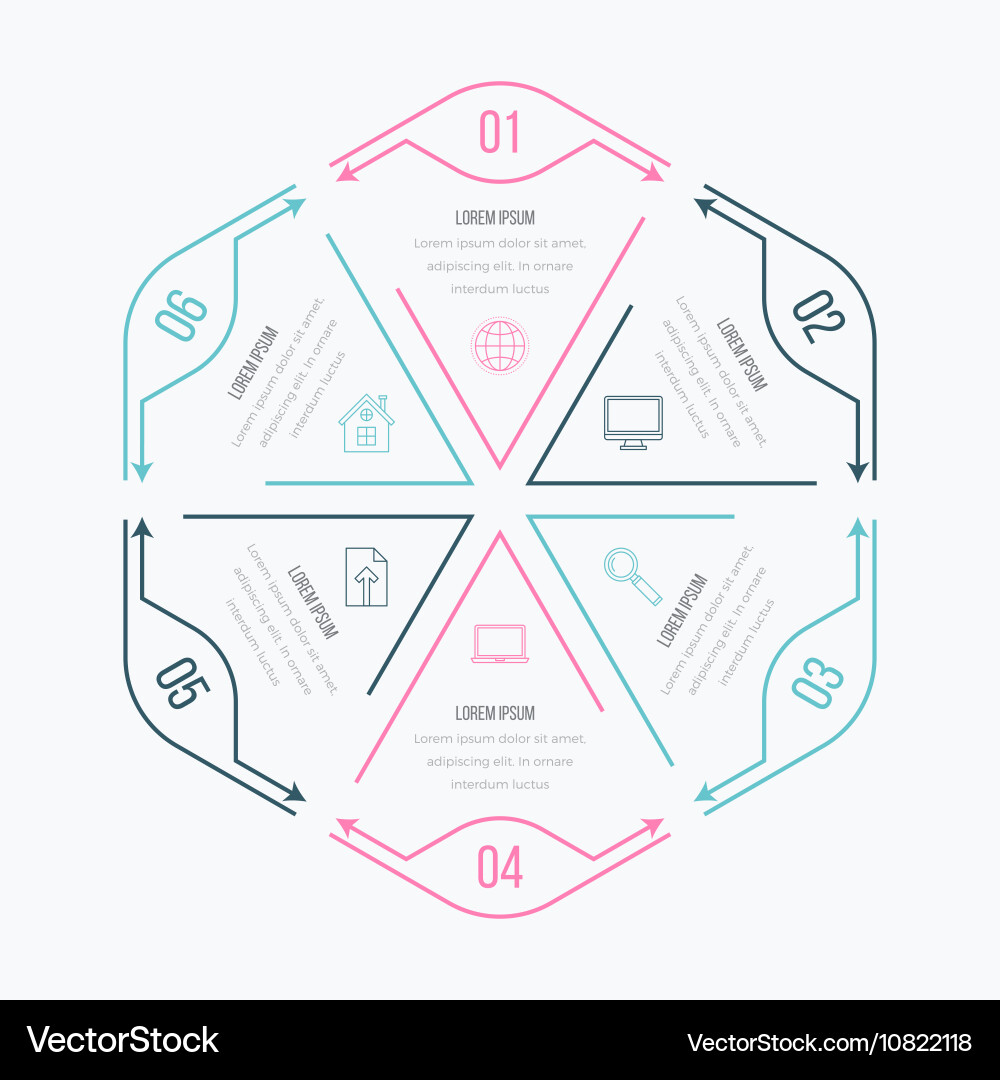 Thin line infographic element vector image